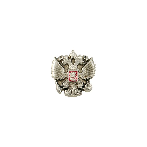 Значок мет. Орел РФ (серебр.) мал., на пимсе