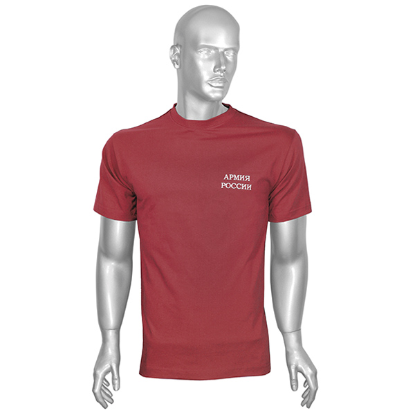 Футболка с надп. белой краской красная Армия России