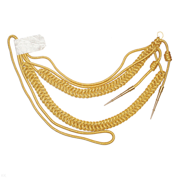 Аксельбант офицерский (2 наконечника) "корейская нить" золото