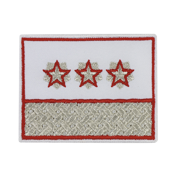 Нагрудный знак вышит. РЖД (белый) для высшей категории 1 уровня (3 звезды)