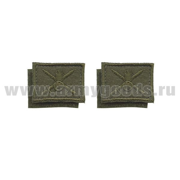 Нашивки вышит. Сухопутные войска (нов/обр, оливк.) петличные эмблемы на липучке