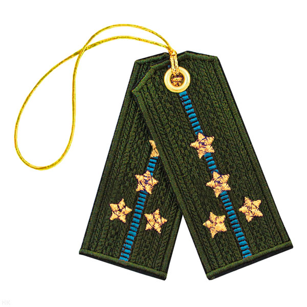 Брелок вышитый Погончики ВДВ оливковые (капитан)