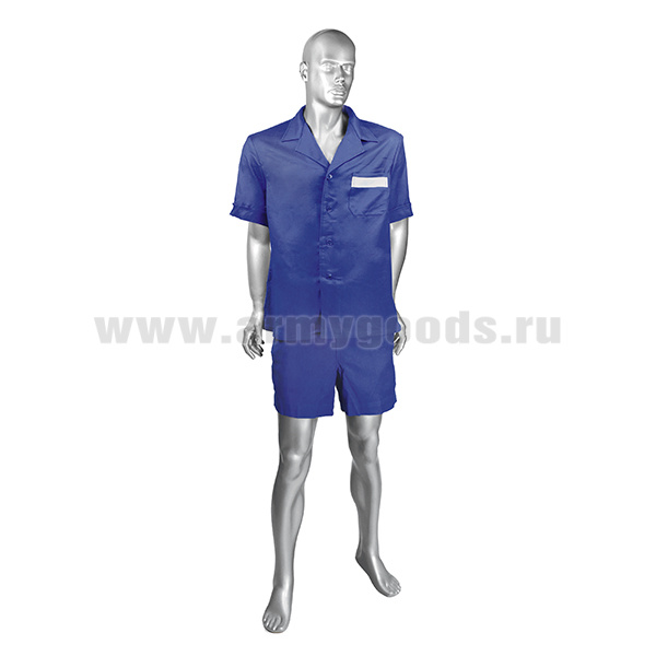Костюм тропический ВМФ СССР (рубашка кор. рукав + шорты) голубой/синий - по наличию на складе