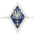 Значок мет. Ромб Украинский Гражданский флот (с якорем) синий (латунь, хол.эм. с накладкой)