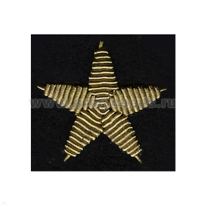 Звезда ВМФ на рукав (черный фон) канитель