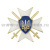Значок мет. Герб Украины на мальтийском кресте с мечами (белый)