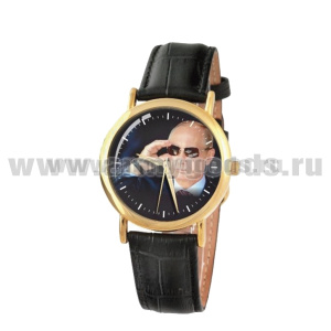 Часы наручные кварцевые "Слава" Путин В.В. (цвета циферблата и ремешка в ассортименте)