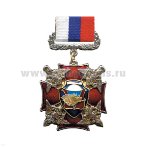 Медаль Кабан (серия ВДВ (красн. крест с 4 орлами по углам) (на планке - лента РФ)