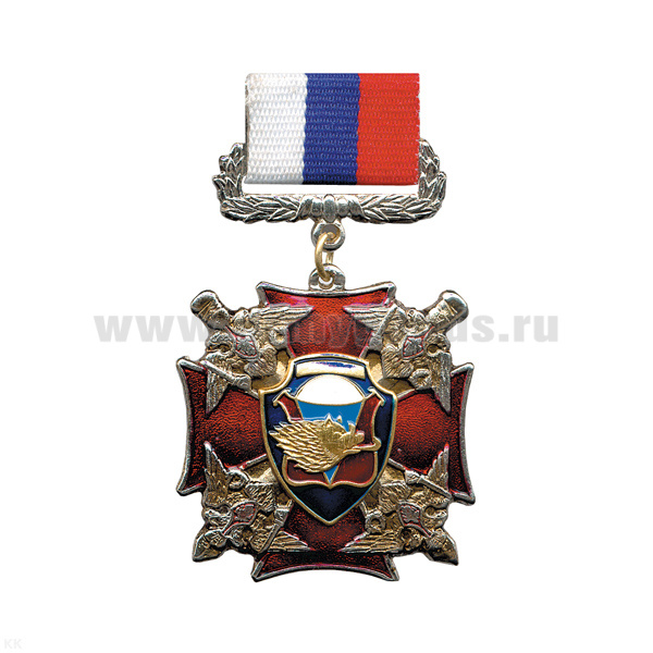 Медаль Кабан (серия ВДВ (красн. крест с 4 орлами по углам) (на планке - лента РФ)
