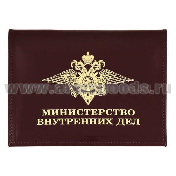 Обложка-книжка кожа под авто со значком Министерство внутренних дел