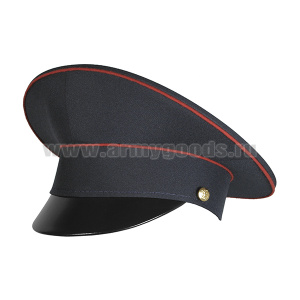 Фуражка простая Полиция (темно-синяя с красным кантом) габардин
