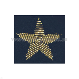 Звезда Морская на рукав (синий фон) канитель