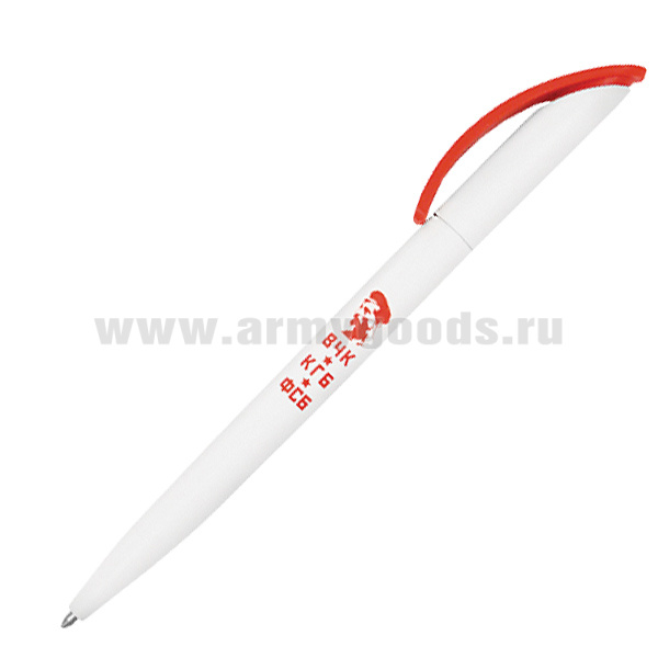 Ручка шариковая пластиковая с символикой ВЧК-КГБ-ФСБ (чернила синие)