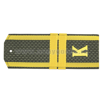 Погоны оливк. желтый кант (курсантские) с нашитым желт.шелковым галуном (мл. сержант) и пластизол. "К" (на пластике)