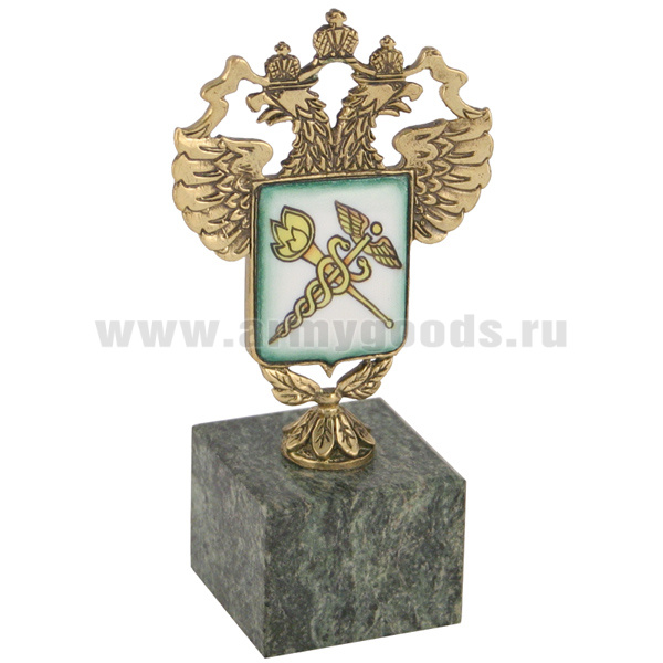 Статуэтка (литье бронза, камень змеевик) орел Федеральной таможенной службы РФ