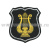 Шеврон вышит. Военно-оркестровая служба ВС (черный с белым кантом) щит
