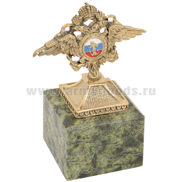 Статуэтка (литье бронза, камень змеевик) орел МВД РФ