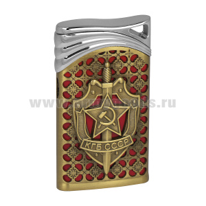 Зажигалка газовая с резным орнаментом КГБ СССР