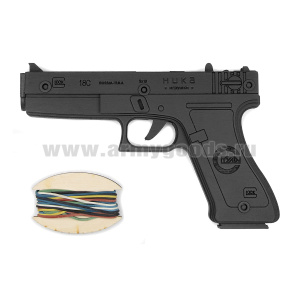 Игрушка деревянная Пистолет-резинкострел Glock 18C (В)