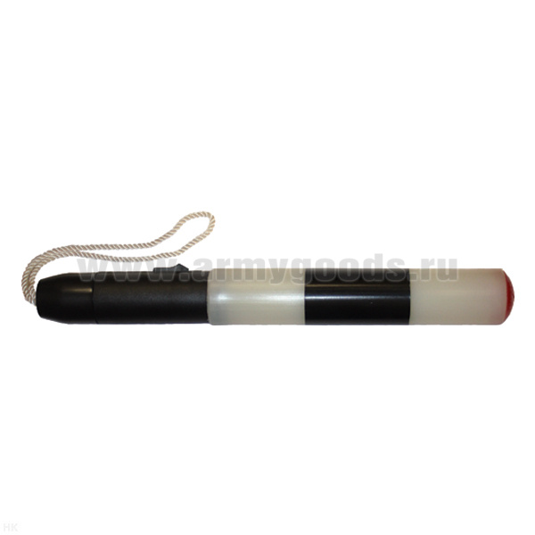 Жезл полосатый аккумуляторный (светодиод) длина 220 мм (красный колпачок)/ без красного колпачка