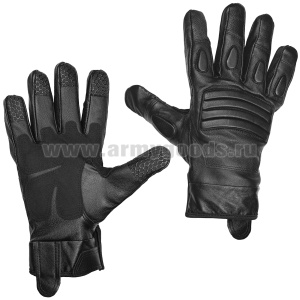 Перчатки комбинированые кожа/велюр с защитными накладками черные