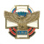 Значок мет. ВДВ (орел, крылья в стороны на бел. кресте с гвард. лентой)