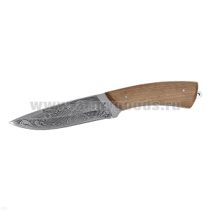 Нож Саро Сокол с гравировкой (рукоятка дерево, клинок полировка) 27 см