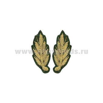 Орнамент канит. (золото 3%) на воротник генеральский на офисную куртку (фон оливковый)