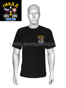 Футболка с вышивкой на груди ГИБДД ДПС-78, черн.