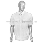 Рубашка мужская (кор.рук.) белая Полиция c липучками для шевронов