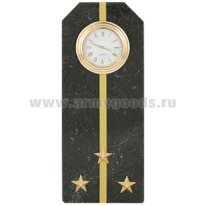 Часы сувенирные настольные (камень змеевик черный) Погон Старший лейтенант ВМФ