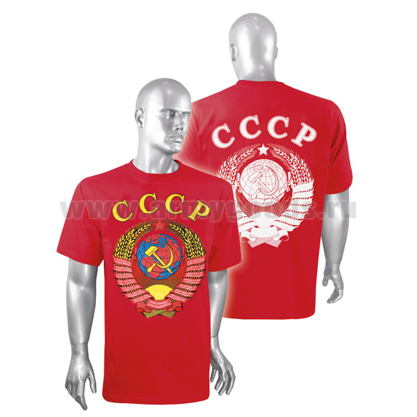 Футболка с рисунком краской СССР (красная)