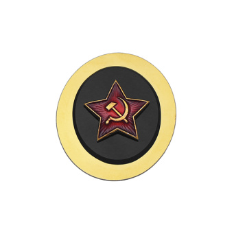 Кокарда мет. МП (звезда 23 мм) нерж. сталь с зол. напылением и пласт. накладкой