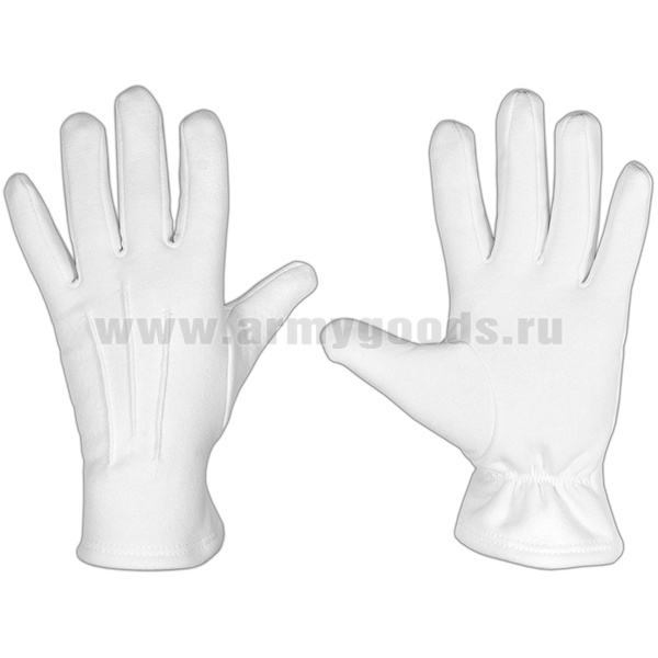 Перчатки парадные х/б белые (байка)