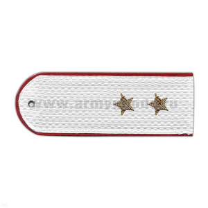 Погоны Полиции (ОВД) белые с красн. кантом (на рубашку) канитель (прапорщик)