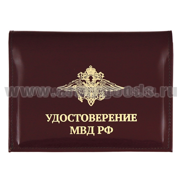 Обложка-книжка кожа под авто со значком Удостоверение МВД РФ