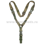 Ремень оружейный одноточечный с резинками тактический "мох" (A-TACS FG)