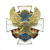 Значок мет. ВДВ (орел, крылья вверх на бел. кресте) лента георгиевская, (танки, самолеты, парашюты)