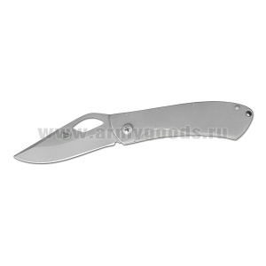 Нож САРО Странник раскладной (рукоятка - матовый металл, клинок - матовый) 19 см