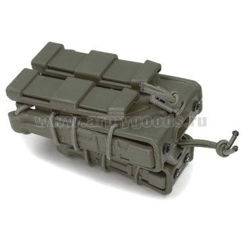 Подсумок тактический под 2 магазина: АК + Пистолет Ярыгина (ПЯ) ударопрочный полиамид с резинками (оливковый)