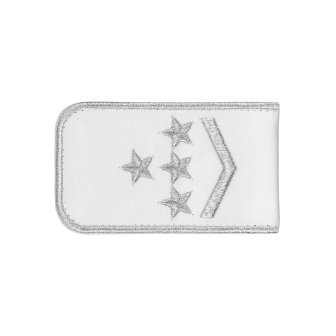 Погоны РЖД вышит. мет. серебр. белые (1 лычка 4 звезды)