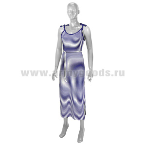 Платье женское "Лили" белое в синюю полоску  (100% хлопок)