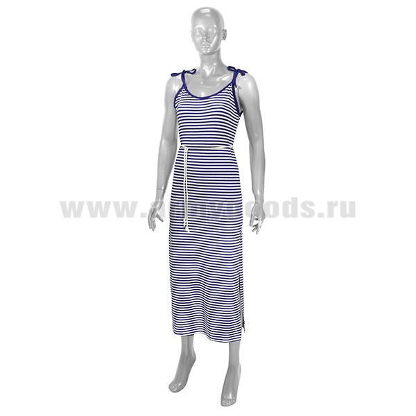 Платье женское "Лили" белое в синюю полоску  (100% хлопок)