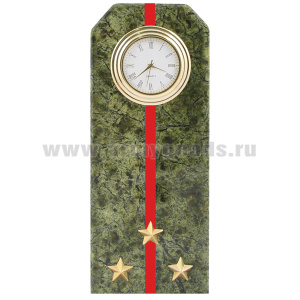 Часы сувенирные настольные (камень змеевик зеленый) Погон Старший лейтенант ВС