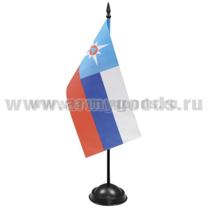 Флажок настол. на подставке (10х20 см) МЧС представительский (поле с флагом РФ)