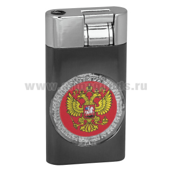 Зажигалка газовая с цветным светящимся гербом РФ