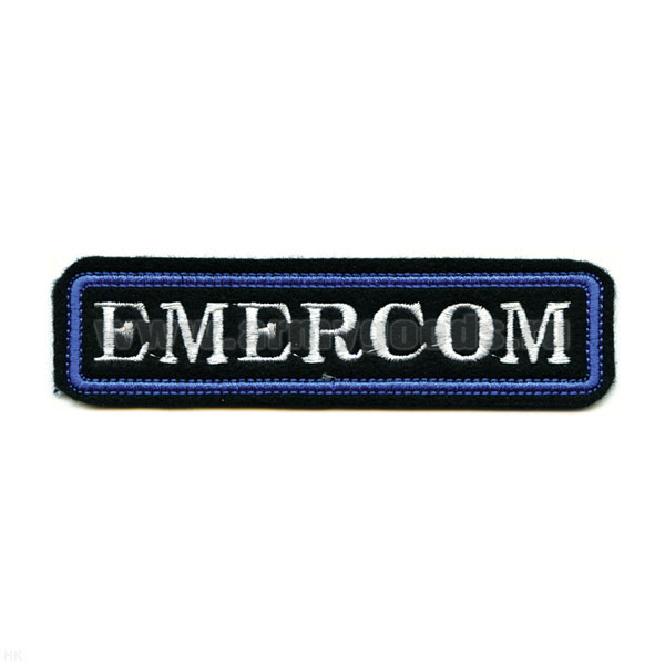 Нашивка на грудь вышит. Emercom (бел. буквы, син. окантовка) дл. 12,5 см