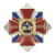 Значок мет. 90 лет Транспортной милиции МВД 1919-2009 (красн. крест, смола,  с накл., триколор РФ)