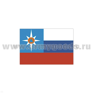 Флаг МЧС представительский (поле с флагом РФ) (90х180 см)