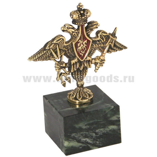 Статуэтка (литье бронза, камень змеевик) орел Космических войск РФ